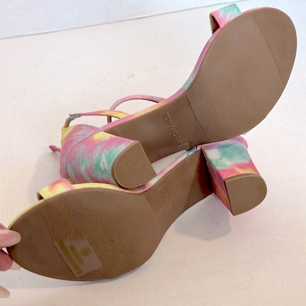 Top Moda Hannah tye dye block Heeled Sandals size 8 - Picture 8 of 12